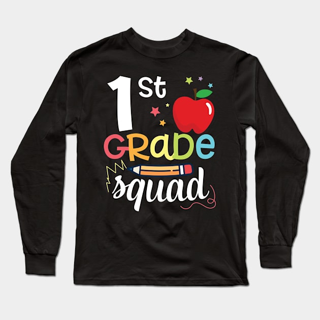 Pencil Student Teacher Happy Back To School 1st Garde Squad Long Sleeve T-Shirt by hoaikiu